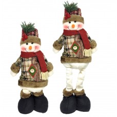 Jogo Papai Noel E Boneco De Neve Champagne Gold Pelúcia 38Cm